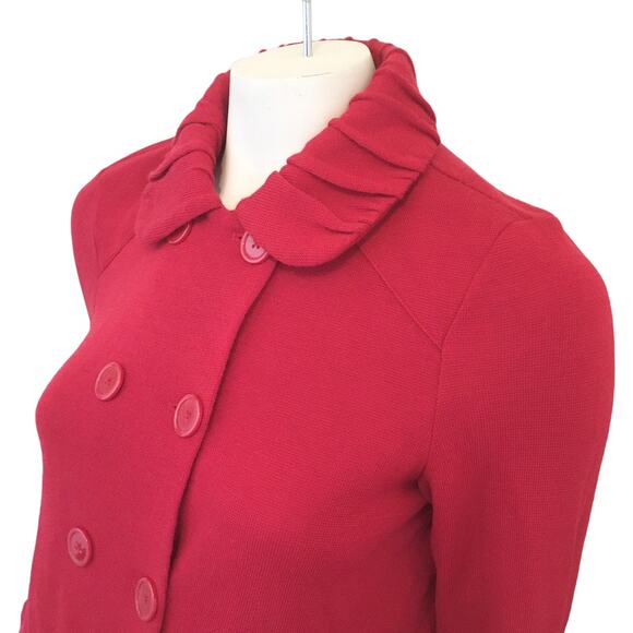 COLDWATER CREEK Double Breasted Wool Blend Sweater in Red SZ S - Picture 2 of 9